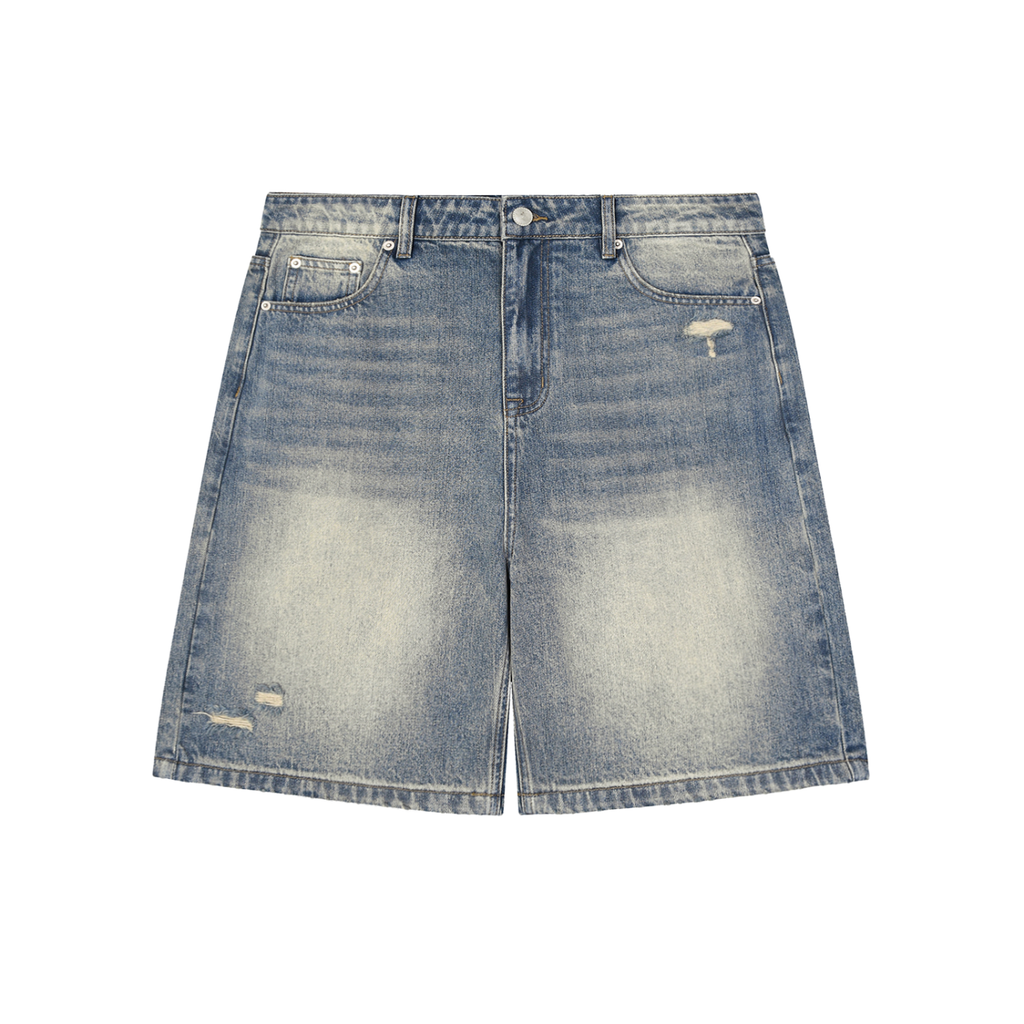 SALT FADE JORTS - Faded Distressed Baggy Denim Shorts