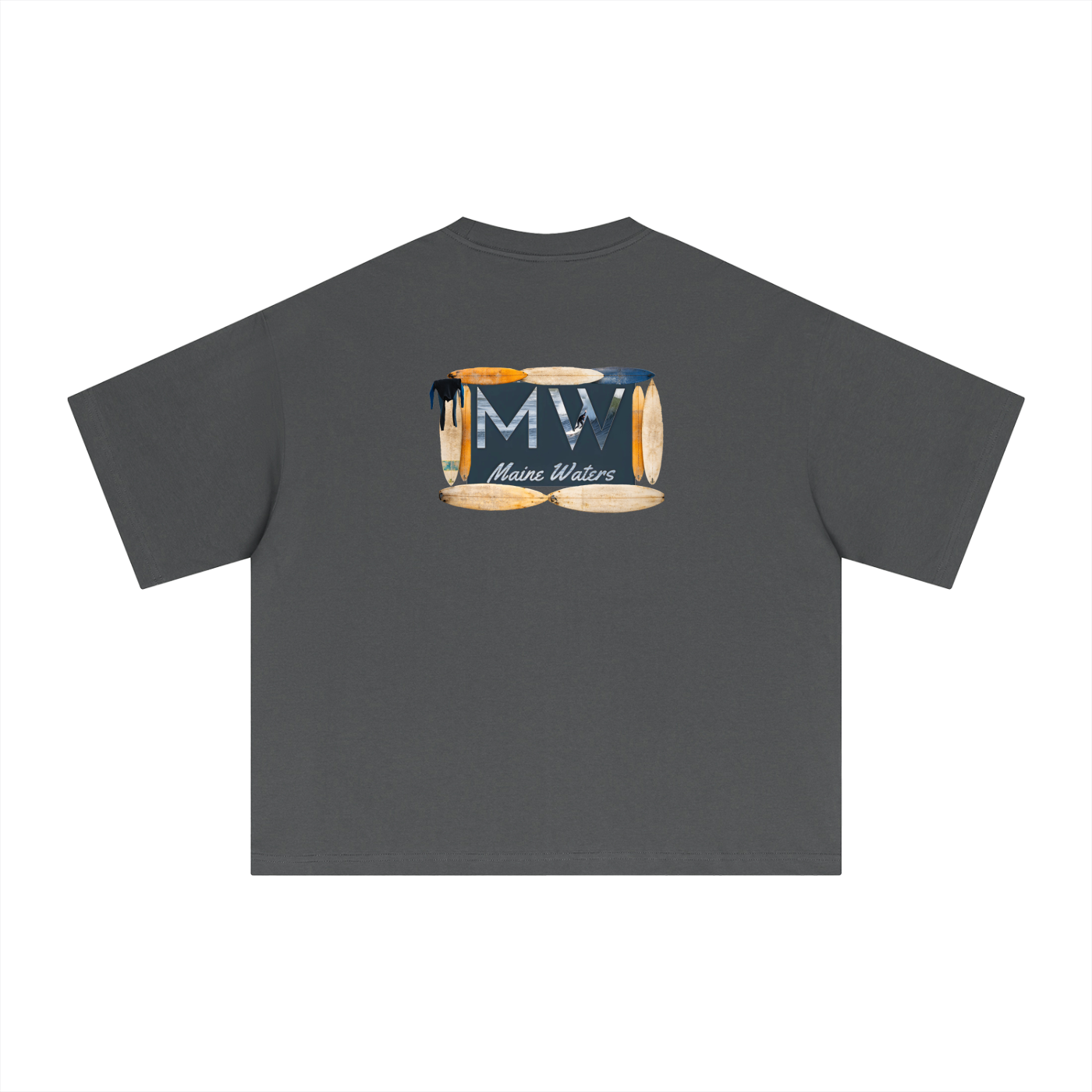 SURF CHECK TEE - Boxy/Cropped T-Shirt