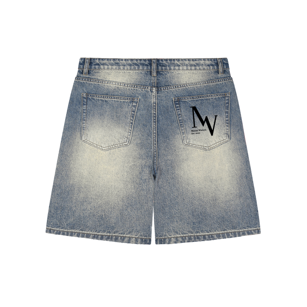 SALT FADE JORTS - Faded Distressed Baggy Denim Shorts